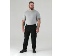 D555 Men's Robert Peached Washed Cargo Trousers in Black | Size: 58S D555 Black 58S