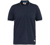 D555 Men's Rosemary Woven Full Stripe Jersey Polo in Navy/Teal 5XL