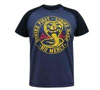 D555 Men's Steeple Official Cobra Kai Printed T-Shirt in Denim Marl/Navy 2XL