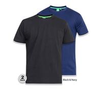 D555 Mens T Shirt Short Sleeve Cotton Crew Neck Casual Wear Pack of 2 2XL-8XL