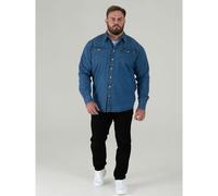 D555 Men's Western Denim Kingsize Shirt in Light Stone | Size: 1XL D555 Light Stone 1XL