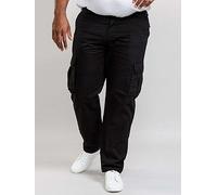 D555 Duke Mens Kingsize Cargo Trousers Pants with Belt Loop & Pockets Black 50 Waist Long Leg (Robert)