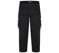 (42S, Black) Duke Mens Robert-D555 Peached And Washed Cotton Cargo Trousers