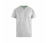 D555 T-shirt Plain V-Neck Short Sleeve Cotton Casual Mens Plus Size Signature
