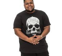 D555 T Shirt Skull Short Sleeve Crew Neck Top Mens Plus Size 3XL-6XL HUCKNALL (UK, Alpha, 3XL, Plus, Regular, Washed Black)