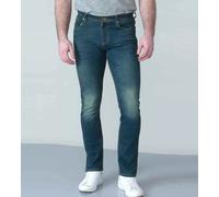 D555 Tall Mens Tapered Fit Stretch Jeans Dark Blue Stonewash 30"-50" (T15495-T)