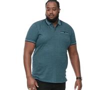 D555 Textured Polo Shirt for Men with Jacquard Collar in Teal, 3XL