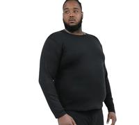D555 Thermal T Shirt Long Sleeve Crew Neck Top Mens Plus Size Exeter 2XL-8XL (UK, Alpha, 3XL, Plus, Regular, Black)