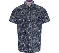 D555 Worthing Surf Print Short Sleeve Shirt in Navy 3XL 4XL 5XL 6XL 7XL 8XL