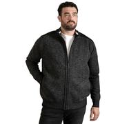 D555 Zip Up Cardigan Long Sleeve Polyester Sweater Mens Plus Size 2-6XL DEREHAM2 (UK, Alpha, 6XL, Plus, Regular, Charcoal)