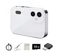 D6 Digital Camera with Auto Focus & 4K Video Recording - 64MP Portable Compact UHD Camera, 16X Digital Zoom, Anti-Shake, Includes 32GB Card - for Teens & Adult Beginners (White)