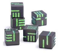 D6 Metal Dice, 16mm 6 Sided Dice Set, ZHOORQI 6Pcs/Set Tech-Themed New Concept Lines Dice for Dungeons and Dragons DND Gifts(D6-Glitter Green)