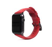 D6 STRIPE for Apple Watch 42 mm, Red, Italian Premium Leather, Handcrafted