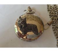 D6 Yorkshire Terrier polished silver case mens GIFT quartz pocket watch fob made in sheffield