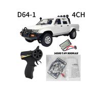 (D64-1 White 4WD) 1/16 Scale RC Crawler WPL Truck RTR Off-Road Pick-up Car 2.4GH Remote Control RC Rock Crawler with LED
