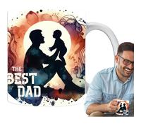 (D64) Best Dad Ever Coffee Mug - Father's Day Ceramic Coffee Cup,350ml Creative Portable Coffee Mug with Handle, Multifunctional Tea Cups for New Father