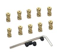 D9*L20 2mm/2.3mm/3mm/3.17mm/4mm/5mm/6mm Brass Flexible Motor Shaft Coupler Transmission Connector 10Pcs(2 X 4)