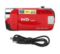 D90 1080P 16MP Digital Camera 2.4 Inch Rotatable Screen Camcorder 16X Zoom HD Video Recorder with Fill Light (Red)