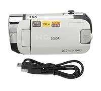 D90 1080P 16MP Digital Camera 2.4 Inch Rotatable Screen Camcorder 16X Zoom HD Video Recorder with Fill Light (Silver)