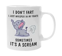 D95COCC - I Don't Fart I Whisper In My Pants Coffee Mug Funny Gift Farting Elephant Cup 11 Oz