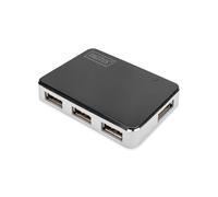 DA-70220 4-Port USB 2.0 High-Speed Powered Hub, Black/Silver