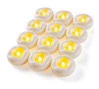 Da by 12 Pack LED Water Activated Floating Candles, Battery Operated with CR2032 Batteries Included, Flameless Floating Tea Lights for Pool, Bathtub, Party, Wedding Decoration