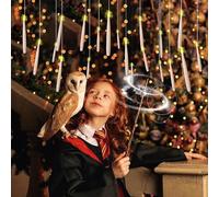 Da by Floating Candle with Wand Remote Control, 20 Magic Floating Candles Witch Decoration, Warm Yellow Flameless Taper Candle, Battery Operated, LED Window Candle for Halloween Party Decoration