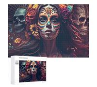 Da De Los Muertos Fiesta Detailed Jigsaw Puzzle for Adults, 1000 PCS