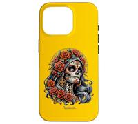 Dá de muertos Make-Up Girl Roses and Candy Skull Case for iPhone 16 Pro