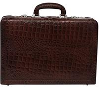 Da Leather Villa Super India Leather Briefcase for Men Office 17 INCH 24 Liters (Croc Brown), Croc Brown, Briefcases