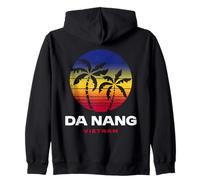 Da Nang Vietnam Beach Retro 80s Style Zip Hoodie