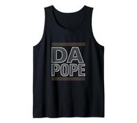Da Pope Bold Text Framed Humor Parody Statement Tank Top