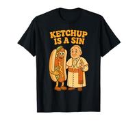 Da Pope Ketchup Is a Sin Funny Chicago Hot Dog Design T-Shirt