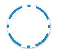 DA VINCI 100 11.5 Gram Blank 8 Stripe Poker Chips for Use with Custom Labels, Make Your Own Personalized Poker Set (Light Blue)