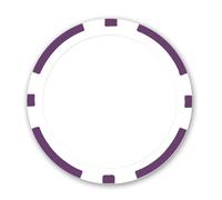 DA VINCI 100 11.5 Gram Blank 8 Stripe Poker Chips for Use with Custom Labels or Direct UV Print, Make Your Own Personalized Poker Set (Purple)