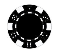 DA VINCI 100 Clay Composite Dice Striped 11.5 gram Poker Chips, Blank Black Chips for Direct UV Print or Hot Stamping (Black)