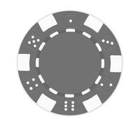 DA VINCI 100 Clay Composite Dice Striped 11.5 gram Poker Chips, Blank Gray Chips for Direct UV Print or Hot Stamping (Gray)