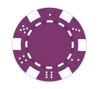 DA VINCI 100 Clay Composite Dice Striped 11.5 gram Poker Chips, Blank Purple Chips for Direct UV Print or Hot Stamping (Purple)