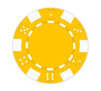 DA VINCI 100 Clay Composite Dice Striped 11.5 gram Poker Chips, Blank Yellow Chips for Direct UV Print or Hot Stamping (Yellow)
