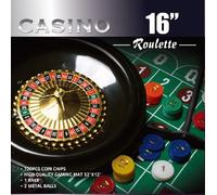 Da Vinci 16-Inch Roulette Wheel Game Set with 120 chips, Felt Layout, and Rake