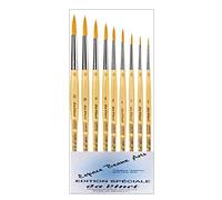 Da Vinci 303 Series Synthetic Bristle Paint Brush Set, 9 PCS, Yellow, for Water-colour, Oil and Acrylic Painting