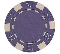 DA VINCI 50 Clay Composite Dice Striped 11.5 gram Poker Chips, Purple