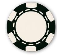 DA VINCI 6 Spot Clay Composite 11.5 gram Poker Chips, 100 Blank Black Chips for Direct UV Print or Hot Stamp