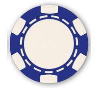 DA VINCI 6 Spot Clay Composite 11.5 gram Poker Chips, 100 Blank Chips for Direct UV Print or Hot Stamp (Blue)