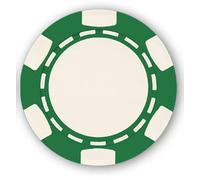 DA VINCI 6 Spot Clay Composite 11.5 gram Poker Chips, 100 Blank Chips for Direct UV Print or Hot Stamp (Green)