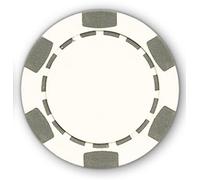 DA VINCI 6 Spot Clay Composite 11.5 gram Poker Chips, 100 Blank Chips for Direct UV Print or Hot Stamp (White)