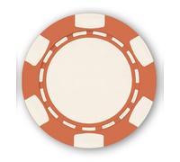 DA VINCI 6 Spot Clay Composite 11.5 gram Poker Chips, 100 Blank Chips for Direct UV Print or Hot Stamp (Orange)