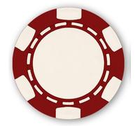 DA VINCI 6 Spot Clay Composite 11.5 gram Poker Chips, 100 Blank Chips for Direct UV Print or Hot Stamp (Red)