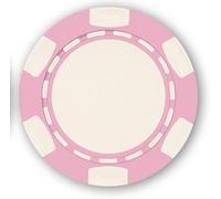 DA VINCI 6 Spot Clay Composite 11.5 gram Poker Chips, 100 Blank Chips for Direct UV Print or Hot Stamp (Pink)