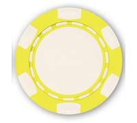 DA VINCI 6 Spot Clay Composite 11.5 gram Poker Chips, 100 Blank Chips for Direct UV Print or Hot Stamp (Yellow)
